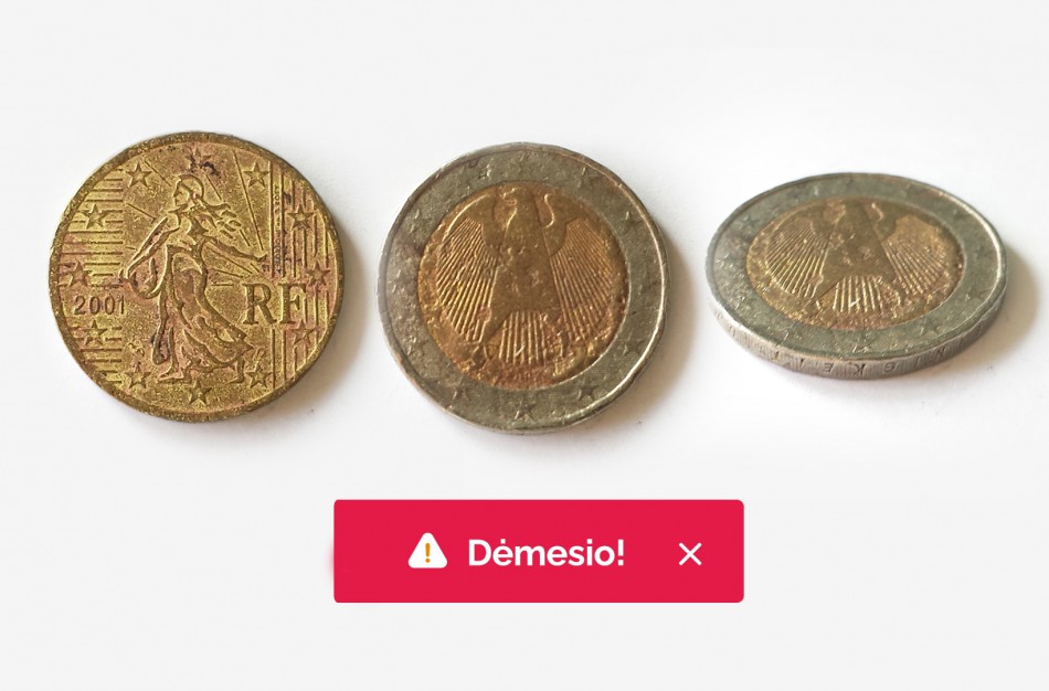 Lietuvos bankas ragina atkreipti dėmesį į gaunamas monetas