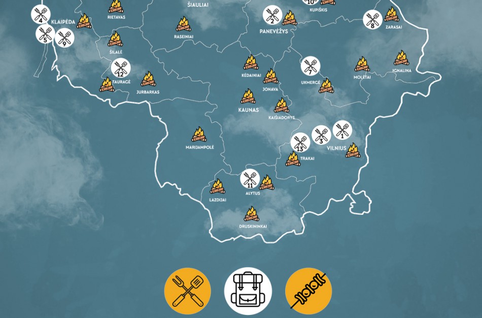 Specialiai šašlykų fanams – naujasis „Keliauk Lietuvoje“ teminis žemėlapis „Į kelią su iešmais“