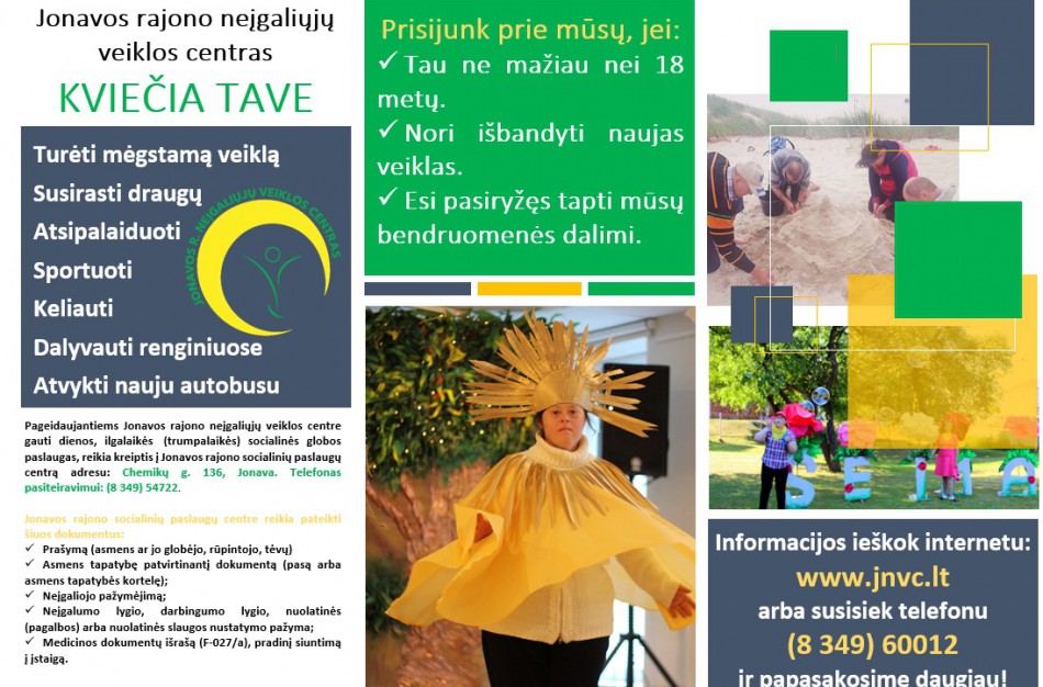 Jonavos rajono neįgaliųjų veiklos centras kviečia lankytojus