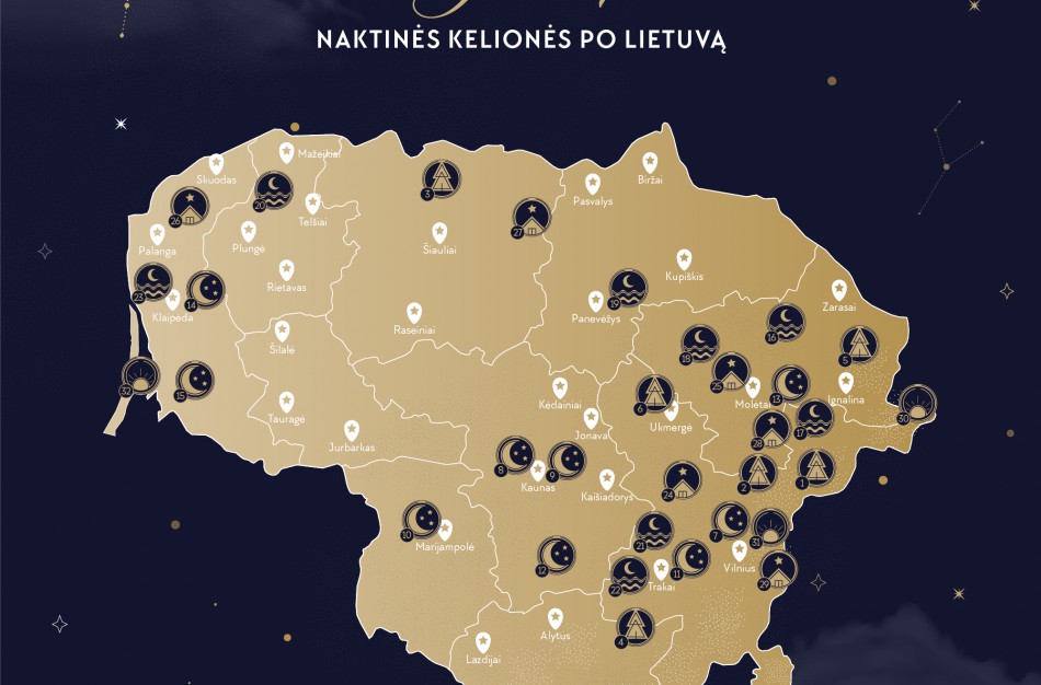 Ilgiems vasaros vakarams – naktinių kelionių po Lietuvą Žvaigždėlapis