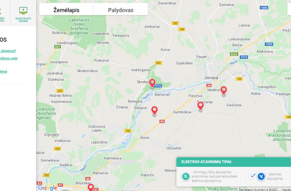 Duomenys apie elektros tiekimą - kokia situacija Jonavoje