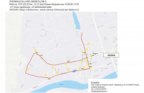 Triatlono metu bus ribojamas eismas