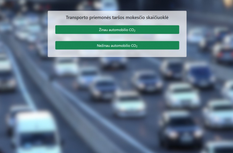 Abejones dėl automobilių taršos mokesčio išsklaidys skaičiuoklė