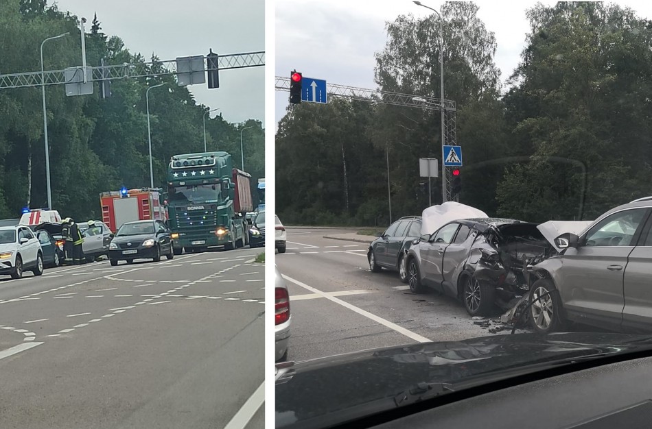 Susidūrus 4 automobiliams, neapsieta be susižeidusių, tarp jų – eismo įvykio kaltininko dukrelė
