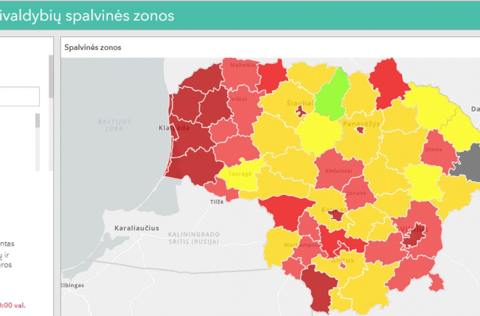 Covid-19 rajone: savivaldybė įtraukta į Raudonąją C1 spalvinę zoną