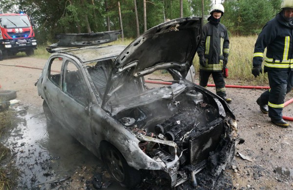 Gaižiūnų kaimo miške degė „Peugeot 206“