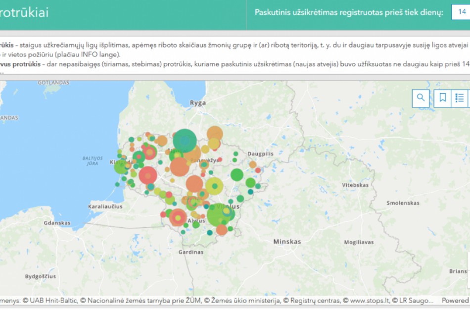 Daugėjant protrūkių, epidemiologinės tendencijos išlieka panašios