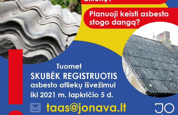 Nemokamai bus surenkamos asbesto atliekos
