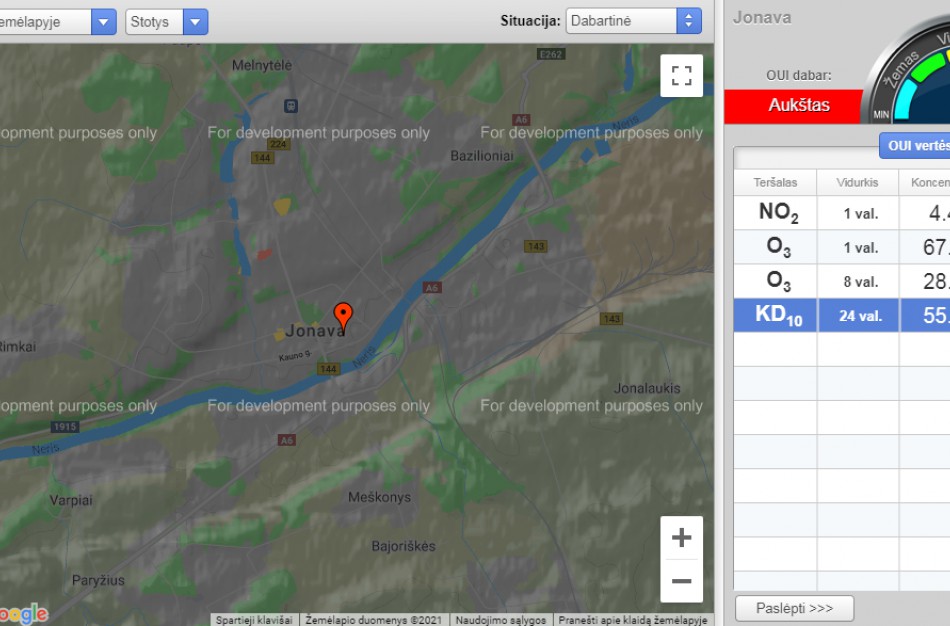 Įspėjimas: Jonavoje  – normas viršijantis oro užterštumas