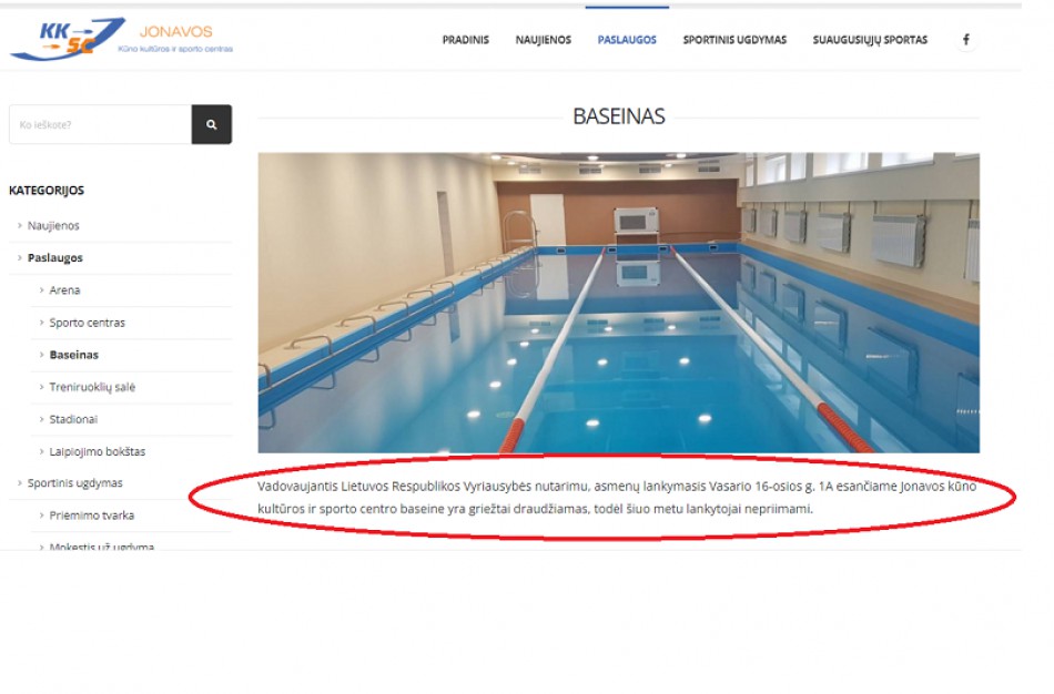 Jonavietė apie baseiną: Panašu, kad per pirmą karantiną uždarė ir net nesiruošia atidaryt