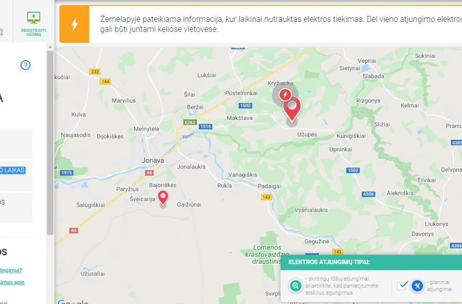Vėjuota para Jonavoje: Virto medžiai, sutriko elektros tiekimas