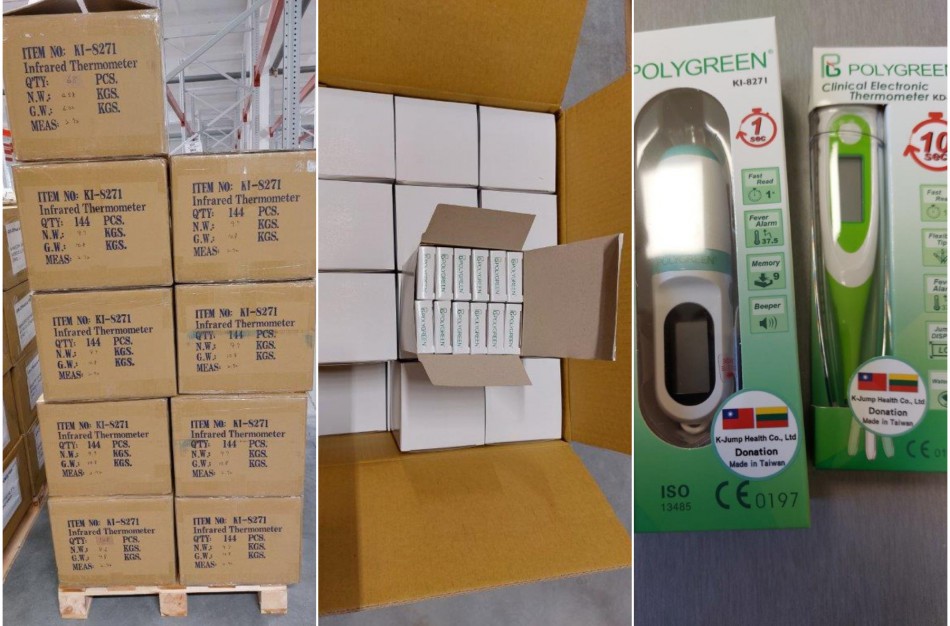 Taivano padovanoti termometrai bus skirti Lietuvos mokykloms