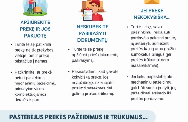 Prekės pristatymas. Ką dažnai pamiršta vartotojas?
