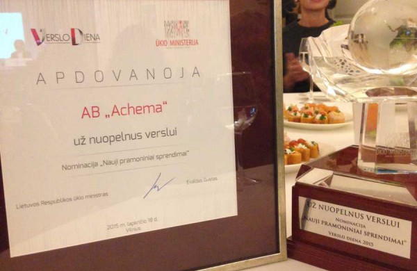 Įmonėms „Achema“ ir “Baldai Jums” - apdovanojimai už nuopelnus verslui