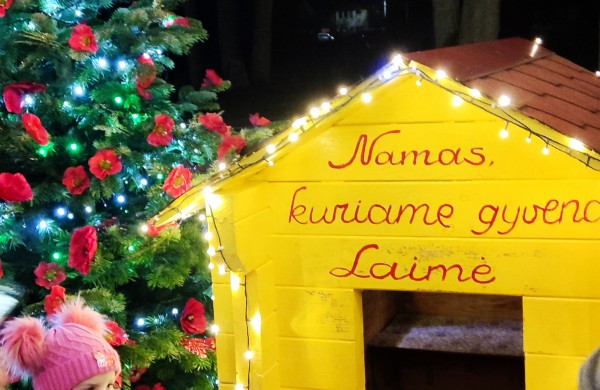 Įžiebta Jonavos miesto puošmena: sužibo Kalėdų eglė ir nutvisko Kalėdinių eglučių miestelis