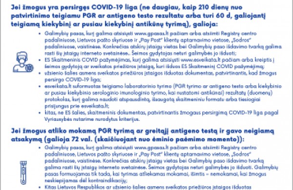 Galimybių pasui gauti galios tik PGR testas