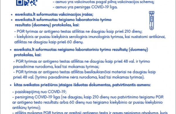 Galimybių pasui gauti galios tik PGR testas