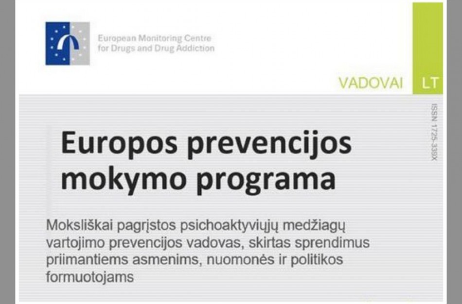 Naujas leidinys „Europos prevencijos mokymo programa“ jau ir lietuvių kalba