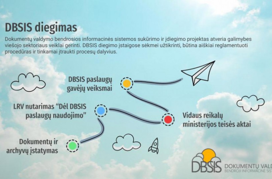 Valstybės ir savivaldybių institucijose bei įstaigose bus diegiama DBSIS