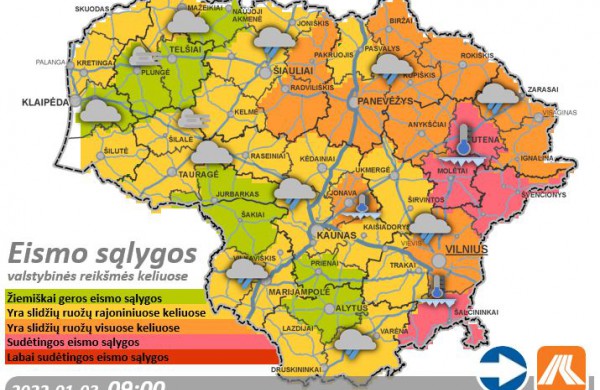 Rytų Lietuvoje bei Jonavos rajone eismo sąlygas sunkina plikledis! Būkite budrūs!