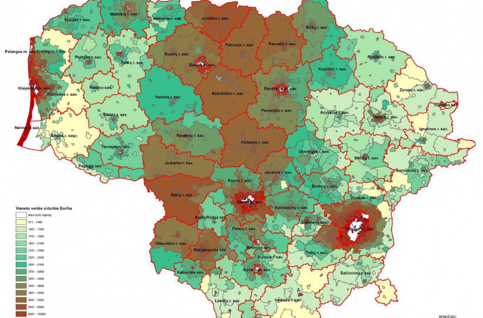 Įsigaliojo nauji žemės verčių žemėlapiai