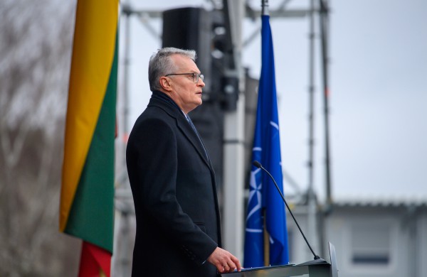 LR Prezidento sveikinimas NATO priešakinių pajėgų kovinės grupės dislokavimo Lietuvoje penktųjų metinių minėjime Rukloje