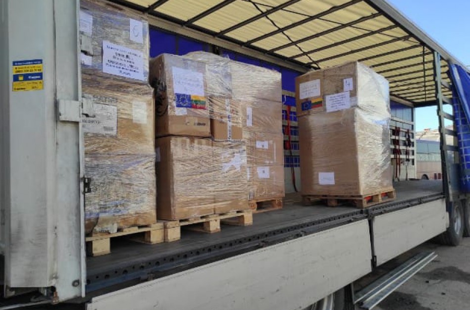 Į Ukrainą išgabenta civilinės pagalbos siunta