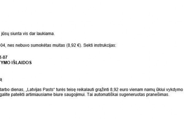 Lietuvos pašto vardu naudojasi sukčiai