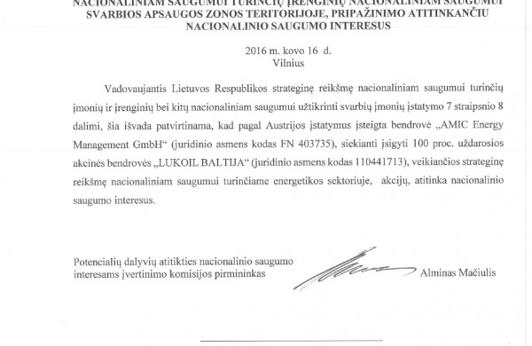 VIADA LT sulaukė atsakymo dėl rusiškų sąsajų: „AMIC“ atitinka Lietuvos nacionalinio saugumo interesus