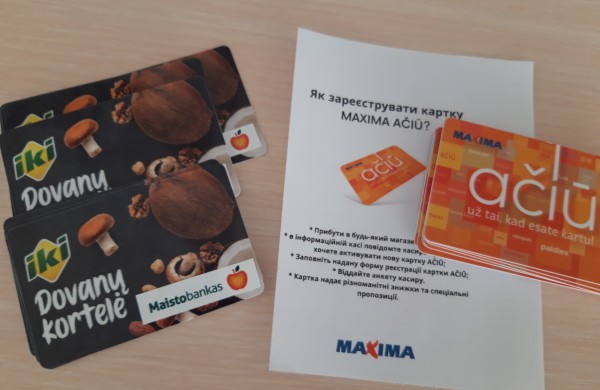 Pirmas Jonavoje „Maisto banko“ kortelių dalinimas Ukrainos karo pabėgėliams