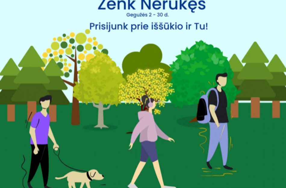Pavasarinis NTAKD žingsnių iššūkis „Ženk nerūkęs“: o kiek per mėnesį nueitum tu?