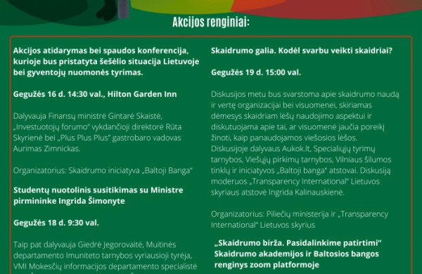 Šalyje startuoja kasmetinė akcija „Šioje šalyje nėra vietos šešėliui“