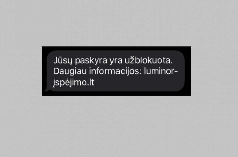 „Luminor” įspėja: sukčiai aktyviai siunčia trumpąsias žinutes banko vardu