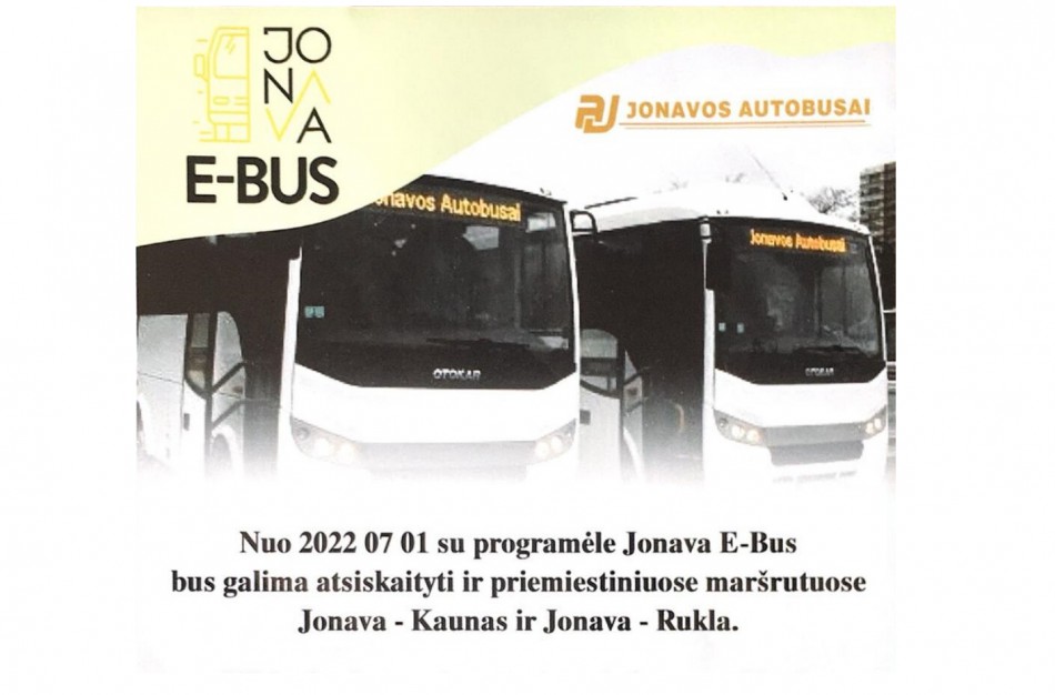 Su programėle „Jonava E-Bus“ bus galima atsiskaityti ir priemiestiniuose maršrutuose