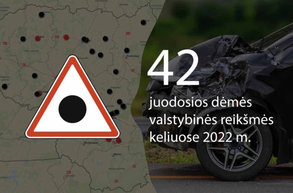 Sudarytas 2022 m. juodųjų dėmių keliuose žemėlapis – su rekomendacijomis vairuotojams