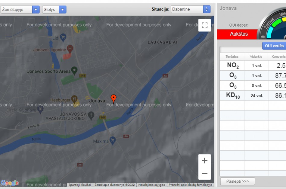 Dėmesio! Oro užterštumas Jonavoje pasiekė aukštą lygį