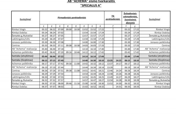 Achemos poliklinikos pacientai galės vykti AB "Achemos" autobuso maršrutu