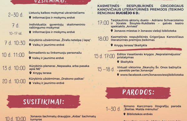 Ką veikti savaitgalį Jonavoje?