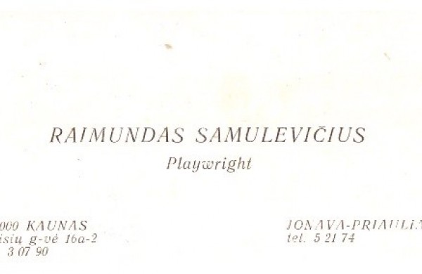 Šią dieną prieš 85 metus gimė rašytojas Raimundas Samulevičius (1937 09 25 – 1981 02 02)