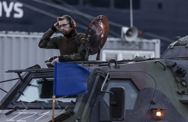 Vokietijos brigados kariai su technika atvyko į pirmąsias pratybas Lietuvoje