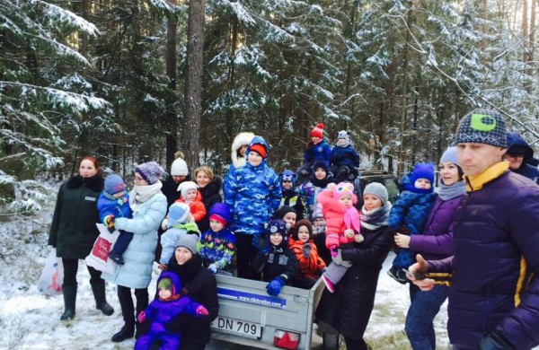 Prieš Naujuosius metus maisto nuvežė ir miško žvėrims