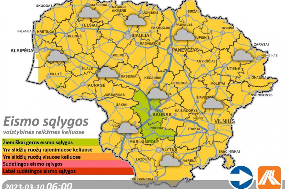 Kovo 10-osios kelių būklė ir eismo sąlygos