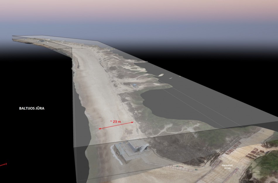 Per metus dalis Palangos paplūdimių susiaurėjo perpus