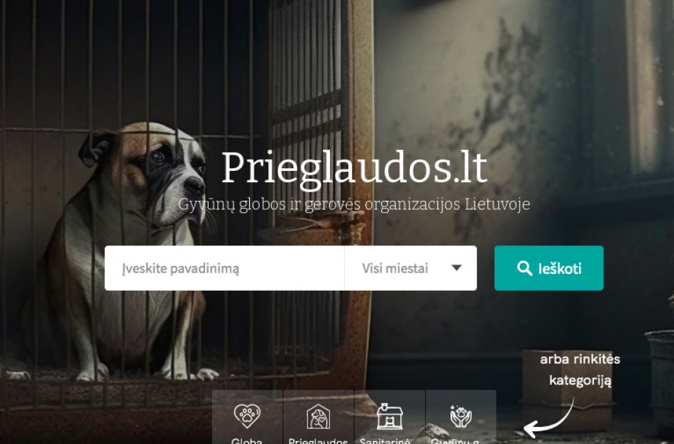 GGI: Virtualus, organizacijų, kurios rūpinasi gyvūnų gerove, žemėlapis