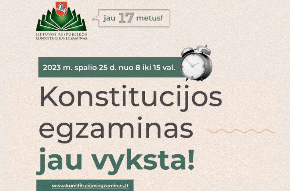Šiandien Lietuvoje ir svetur laikomas Konstitucijos egzaminas