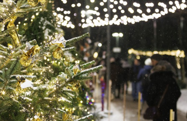 Jonavoje sužibo auksinė Kalėdų eglė, miestas paniro į magišką pasakų pasaulį