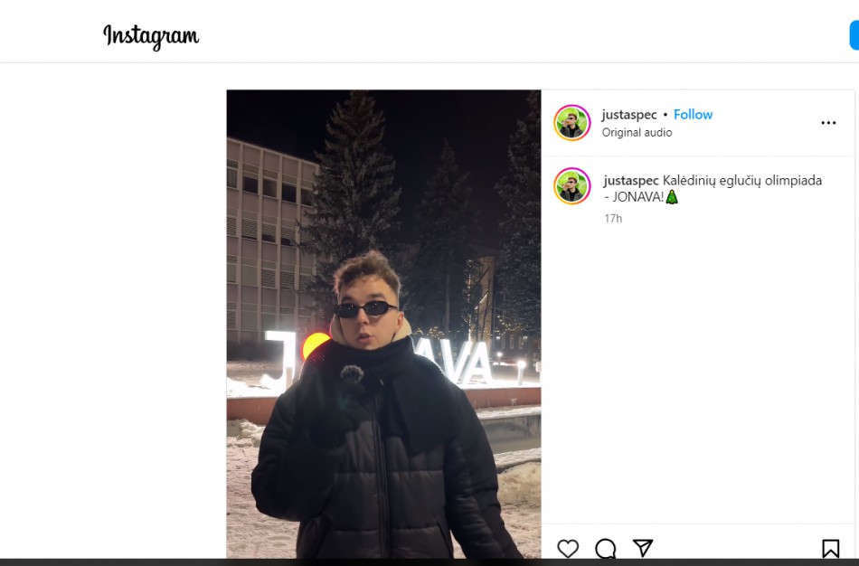 Socialinių tinklų turinio kūrėjas J. Pečeliūnas įvertino Jonavos eglę ir kalėdinių eglučių miestelį