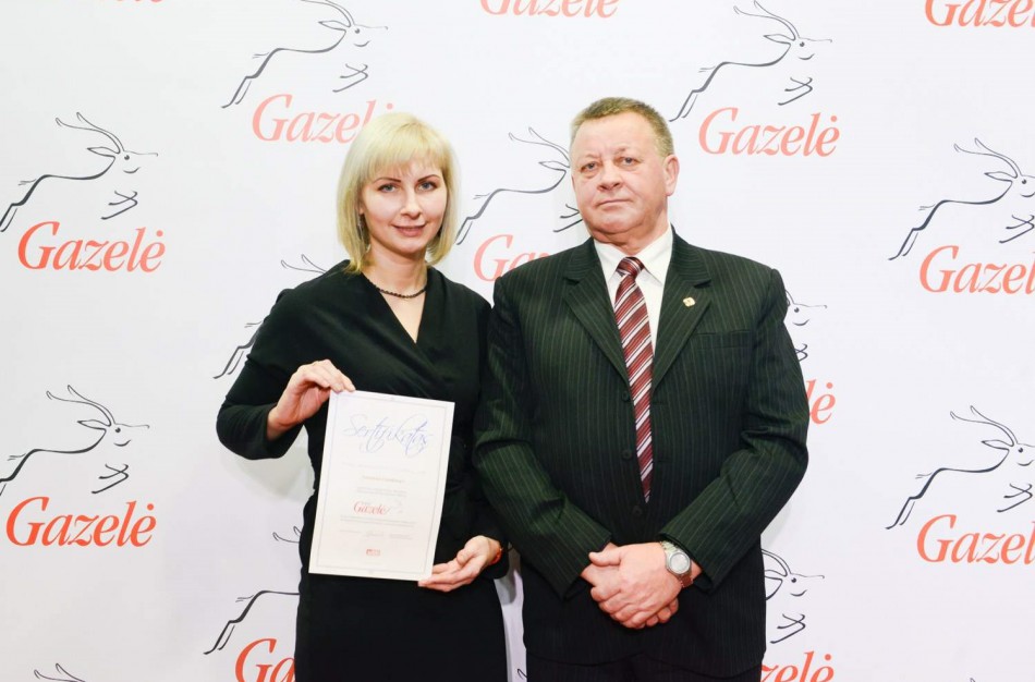 „Gazelė 2015“ apdovanojimas įteiktas bendrovei „Jonavos vandenys“ – vienai iš sėkmingiausiai dirbančių įmonių Lietuvoje