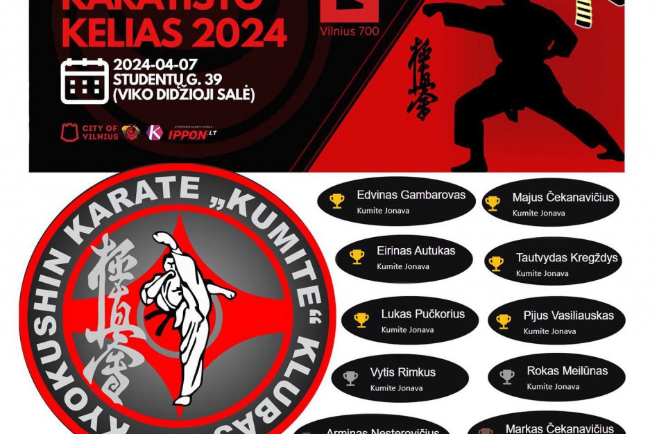 Jonavos „Kumite“ sportininkų triumfas Vilniuje