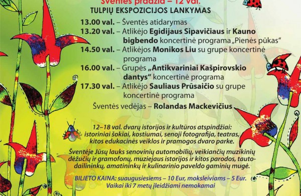 Įveikusios išbandymą sniegu, Burbiškio dvaro tulpės krauna žiedus Tulpių žydėjimo šventei